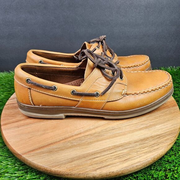 Allen Edmonds Eastport Boat Shoes Mens Size 9.5 Brown Leather Loafers Moc Toe